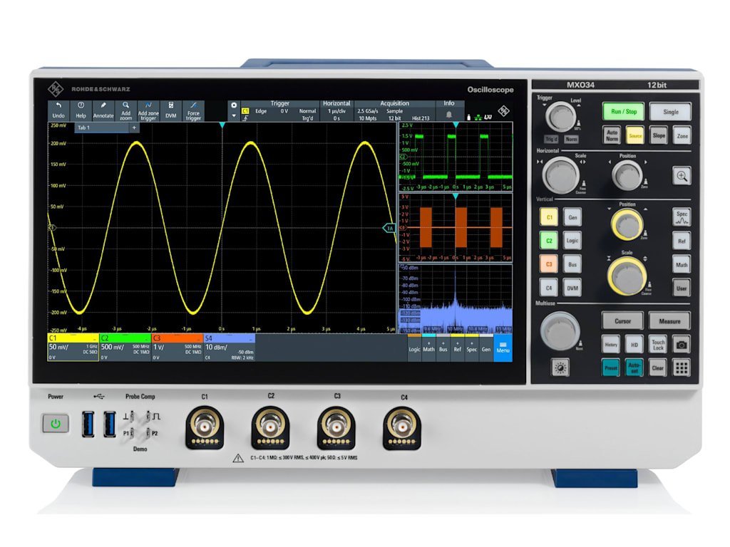 Rohde & Schwarz MXO34-5PK - Digital Oscilloscope (4 Channels / 500 MHz) with MXO3-PK1 Application Bundle 1 Rohde & Schwarz MXO34-5PK - Digital Oscilloscope (4 Channels / 500 MHz) with MXO3-PK1 Application Bundle