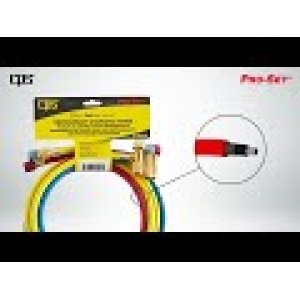 CPS HK5NG - 3-Pack (R,Y,B) 5-ft Premium Charging Hose Set, ¼-inch straight to 5/16-inch SafeMate Fitting