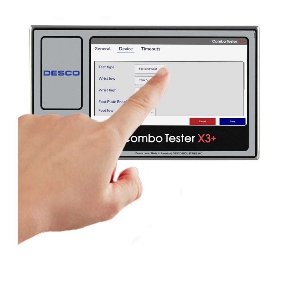 Desco 19266 - Wrist Strap and Footwear Combo Tester, Touchscreen, Certified Power Adapter, X3+ Series 3 Desco 19266 - Wrist Strap and Footwear Combo Tester, Touchscreen, Certified Power Adapter, X3+ Series - Image 3