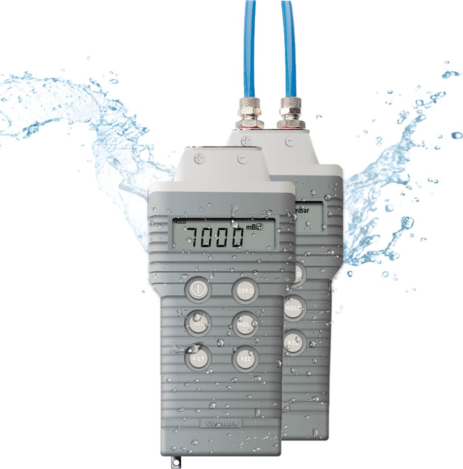 Comark C9557/SIL - Waterproof Pressure Meter, w/Silicone Protection, 0 to ?7000mbar 1 Comark C9557/SIL - Waterproof Pressure Meter, w/Silicone Protection, 0 to ?7000mbar