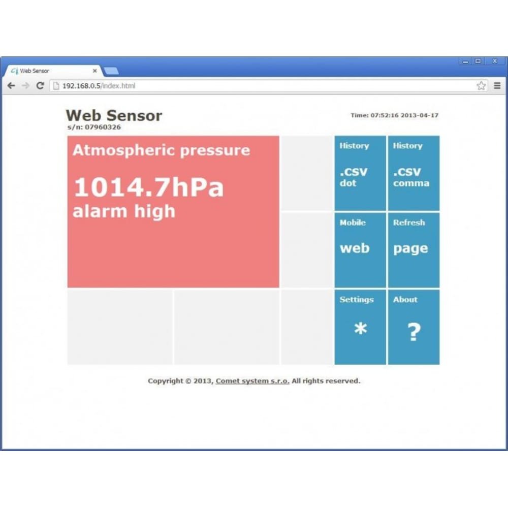Comet T2514 - Web Sensor Remote Barometer with Ethernet Interface 3 Comet T2514 - Web Sensor Remote Barometer with Ethernet Interface - Image 3