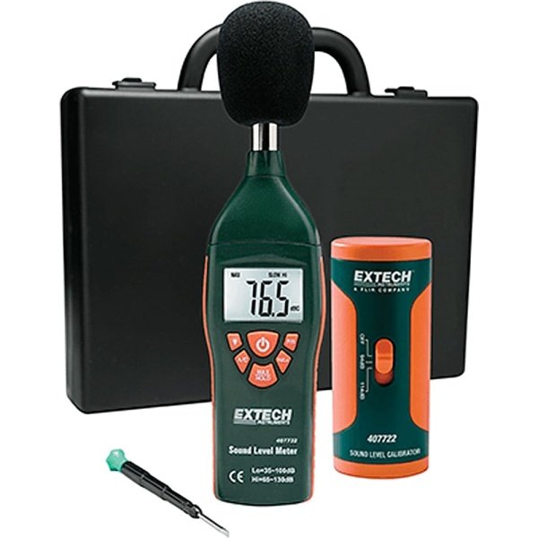Extech 407732-KIT Sound Level Meters - Minimum Sound Level: 35 dB, Maximum Sound Level: 130 dB, Display (Sound Level Meter): Digital