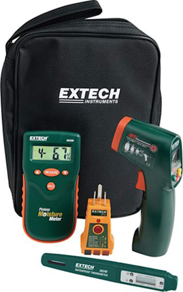 Extech MO280-KH Moisture Meters - Measurement Methods (Moisture Meter): Pinless, For Pin units, Number of Pins: Not Applicable, Materials Tested: Wood 1 Extech MO280-KH Moisture Meters - Measurement Methods (Moisture Meter): Pinless, For Pin units, Number of Pins: Not Applicable, Materials Tested: Wood