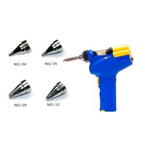 Hakko FR-301 - Portable Desoldering Tool with Four Extra Nozzles (N61-04, 05, 09 and 10)