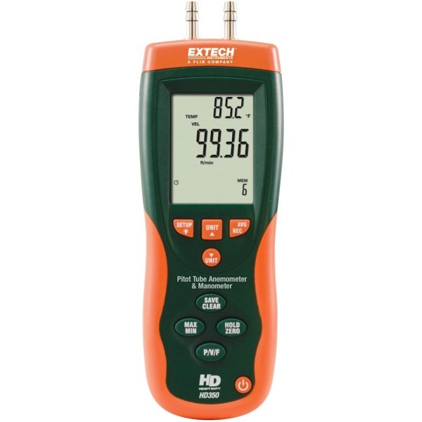Extech HD350 Pitot Tube Anemometer + Differential Manometer