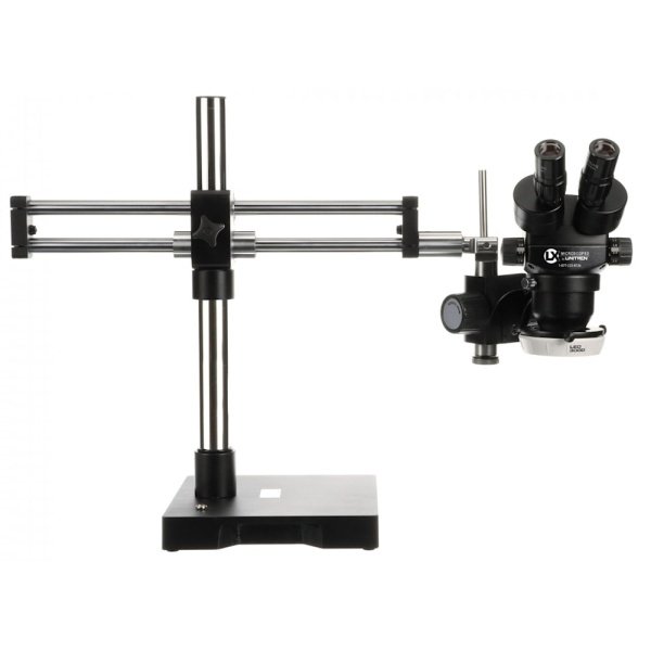 LX Microscopes by Unitron 273RB-LED-ESD - Binocular Stereo Microscope with Dual Boom Roller Bearing Stand and Ring Light, ESD SAFE VERSION (Catalog # 23726RB-ESD)