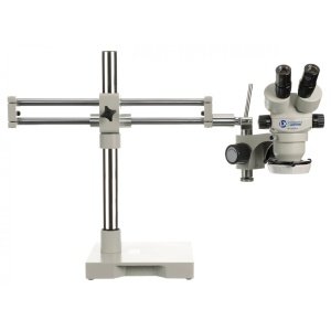 LX Microscopes by Unitron 273RB-LEDECO - Binocular Stereo Microscope with Dual Boom Roller Bearing Stand and LEDECO Ring Light (Catalog # 23712RB-LED)