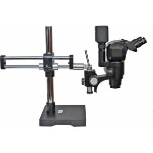 Luxo 373RB - ESD Safe VIP Trinocular Stereo Microscope with LED-3000 Ring Light, 4K Camera, Video Adapter, Adjustable Eyepieces, RB Stand