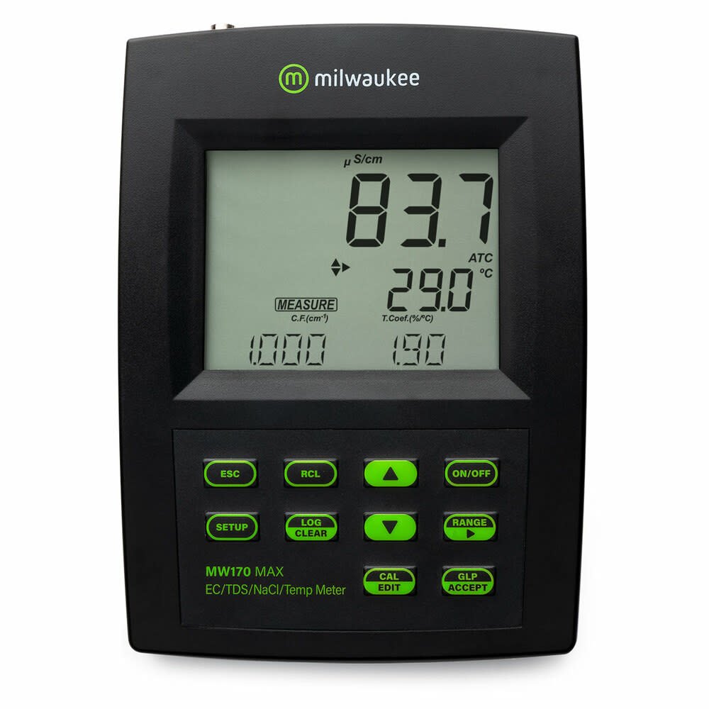 Milwaukee MW170-US - MAX EC/TDS/NaCl/Temp Logging Bench Meter 1 Milwaukee MW170-US - MAX EC/TDS/NaCl/Temp Logging Bench Meter