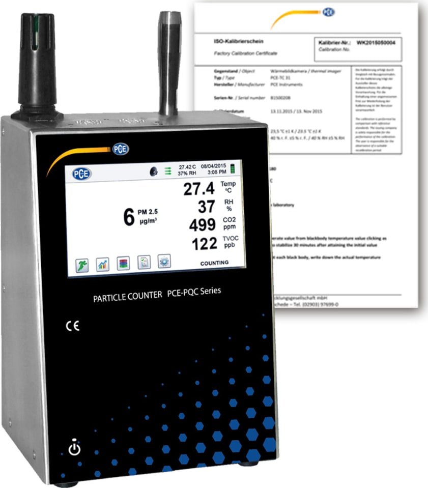 PCE Instruments PCE-PQC 22US - Particle Counter with NIST Calibration (0.3 - 25 um) 1 PCE Instruments PCE-PQC 22US - Particle Counter with NIST Calibration (0.3 - 25 um)
