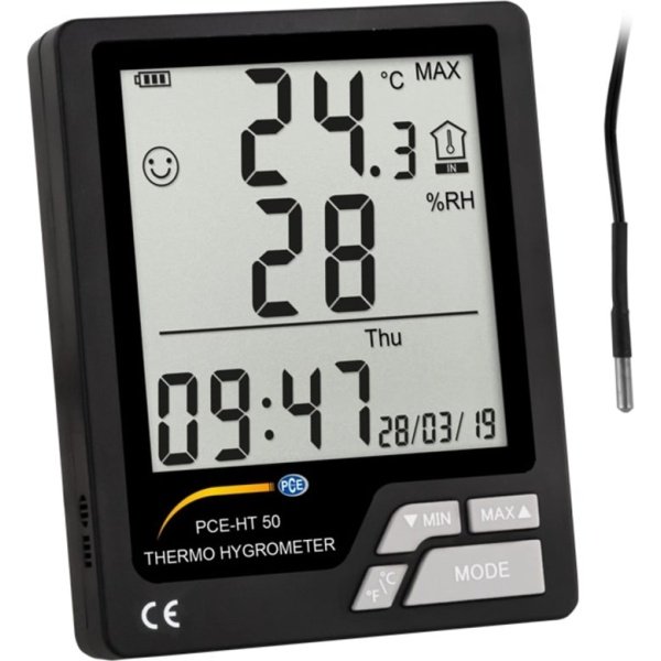 PCE Instruments PCE-HT 50 - Room Environmental Thermo-Hygrometer with Additional External Sensor (-4 - 140 F)