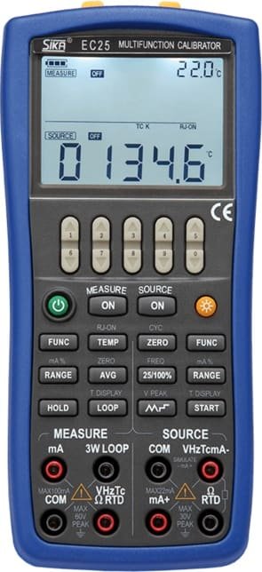 Sika EC 25 - Simulator (RTD-, TC- mA- and V signals, frequency and pulse simulation) 1 Sika EC 25 - Simulator (RTD-, TC- mA- and V signals, frequency and pulse simulation)