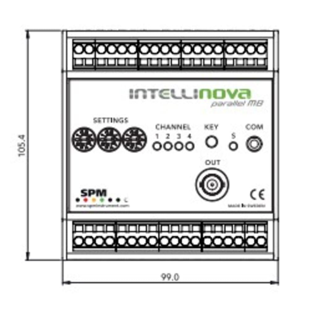 SPM Instrument INSMB4V - Intellinova Parallel MB Measuring Unit, Vib/DuoTech, 4 Channels 24 VDC, DIN Rail Mount 2 SPM Instrument INSMB4V - Intellinova Parallel MB Measuring Unit, Vib/DuoTech, 4 Channels 24 VDC, DIN Rail Mount - Image 2