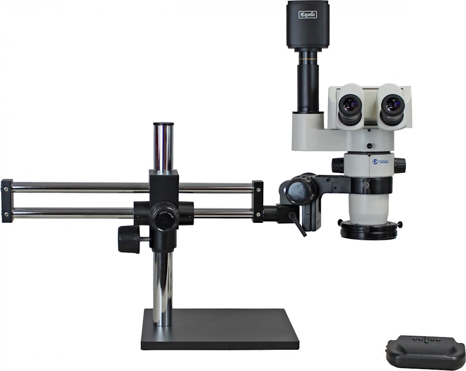 LX Microscopes by Unitron 374BBTRT-DMLED-HOHD - Trinocular Microscope with 0.5x Objective, Boom Stand, Ring Light and Camera (Catalog # 24825BB-HDTRT5) 1 LX Microscopes by Unitron 374BBTRT-DMLED-HOHD - Trinocular Microscope with 0.5x Objective, Boom Stand, Ring Light and Camera (Catalog # 24825BB-HDTRT5)