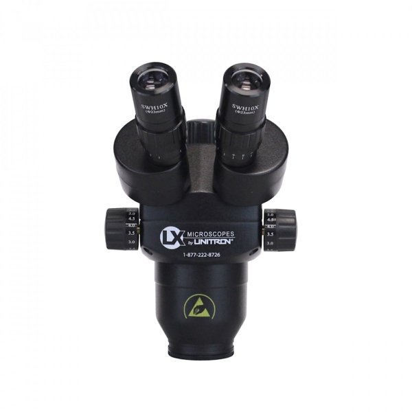 LX Microscopes by Unitron 23788-ESD - ESD-Safe Trinocular Stereo-Zoom Body (10x-65x, 10x Eyepieces)