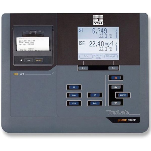 YSI TruLab pH/ISE 1320P pH/mV/ISE Dual Channel Benchtop Meter Instrument, Integrated Thermal Printer, Data Storage and data Transfer Via USB