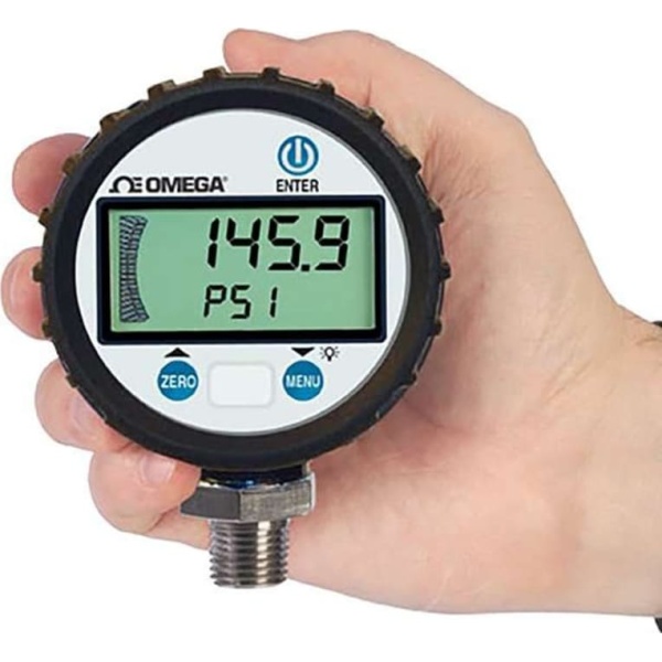 Omega DPG8001-10K - Digital Pressure Gauge, General Purpose, Advanced, Gauge, 0 psi to 10000 psi, +/- 0.25 %, 1/4" NPT Male, 5 Digit, Battery Powered, NEMA 4X Case, DPG8001 Series
